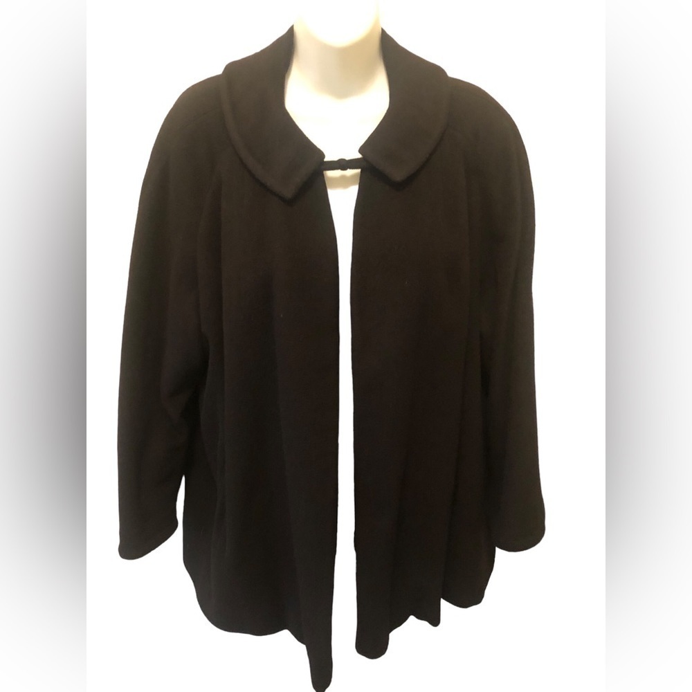 VTG 100% Cashmere One Button Coat Sz. L Tailored Union Made Lined Soft Cozy Warm